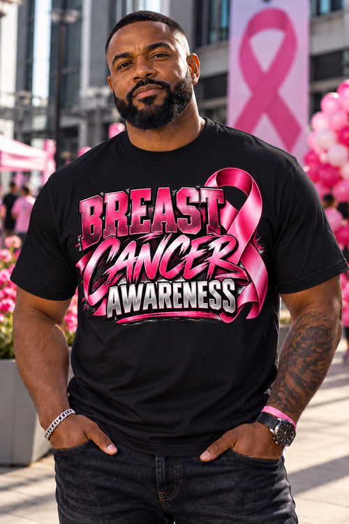 Breast Cancer Awareness T-Shirt – Bold Pink Ribbon Graphic Tee