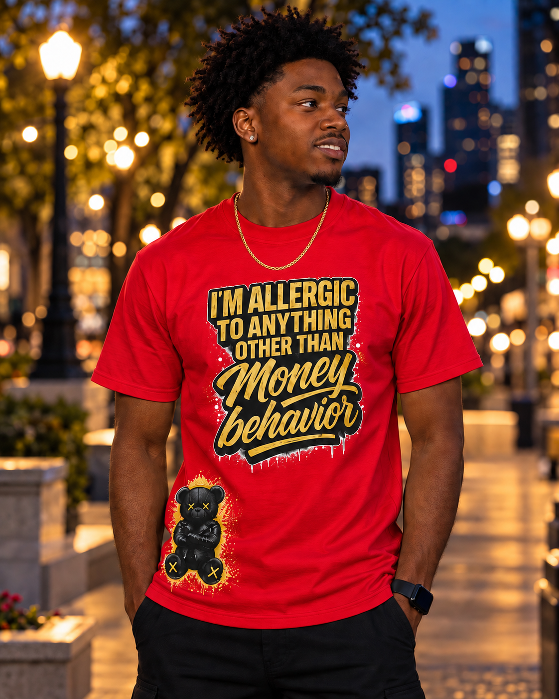 Money Behavior “Allergic to Anything” Heavyweight Graphic T-Shirt